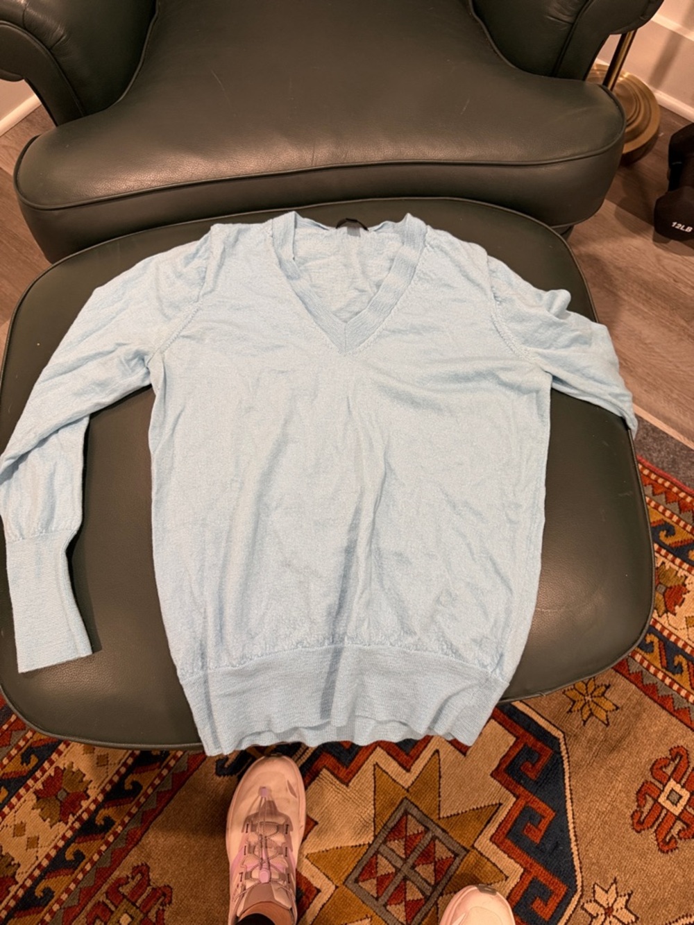 J. Crew Light Blue V-Neck Women's Sweater